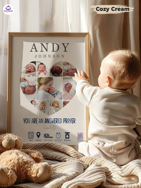 Christian Baby Poster Set – Personalized Bible Verse Nursery Wall Art
